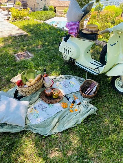 Das natürliche Picknick im Bauernhaus mit Blick auf den Gardasee